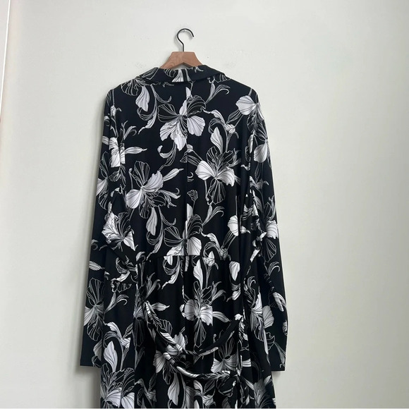 New Lane Bryant Polo Wrap Spring Lily Midi Dress 7X Matte Jersey Long Sleeve - Picture 11 of 15